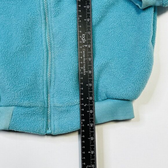 Vintage 1990s Patagonia Fleece Full Zip Jacket 1980s Teal Made In USA Kids 10 - Picture 5 of 16